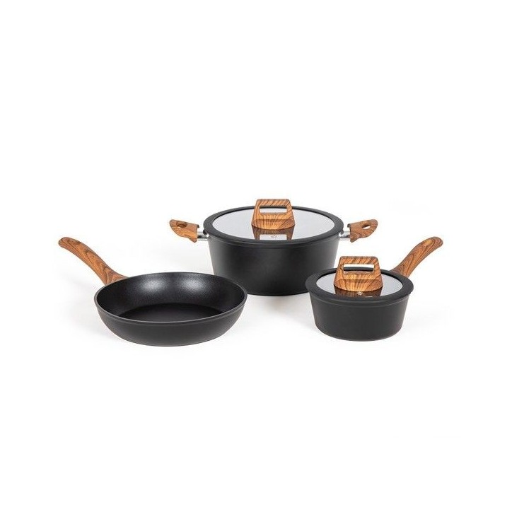 Batterie de cuisine - Induction - LIVOO - MEP147 - Aluminium antiadhésif - 5 pieces - 1 casserole Ø16 - 1 poele Ø24 - 1 faito Batterie de cuisine - Induction - LIVOO - MEP147 - Aluminium antiadhésif - 5 pieces - 1 casserole Ø16 - 1 poele Ø24 - 1 faito