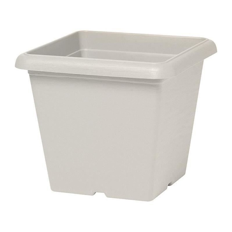 Pot de fleurs carré - GARDEN ID - Teramo white stone - 40 x 35 cm - R