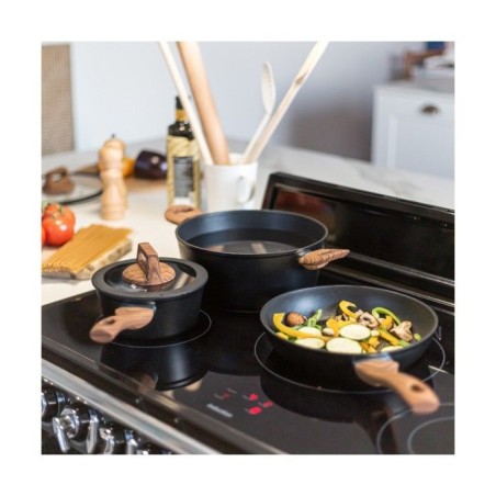 Batterie de cuisine - Induction - LIVOO - MEP147 - Aluminium antiadhésif - 5 pieces - 1 casserole Ø16 - 1 poele Ø24 - 1 faito