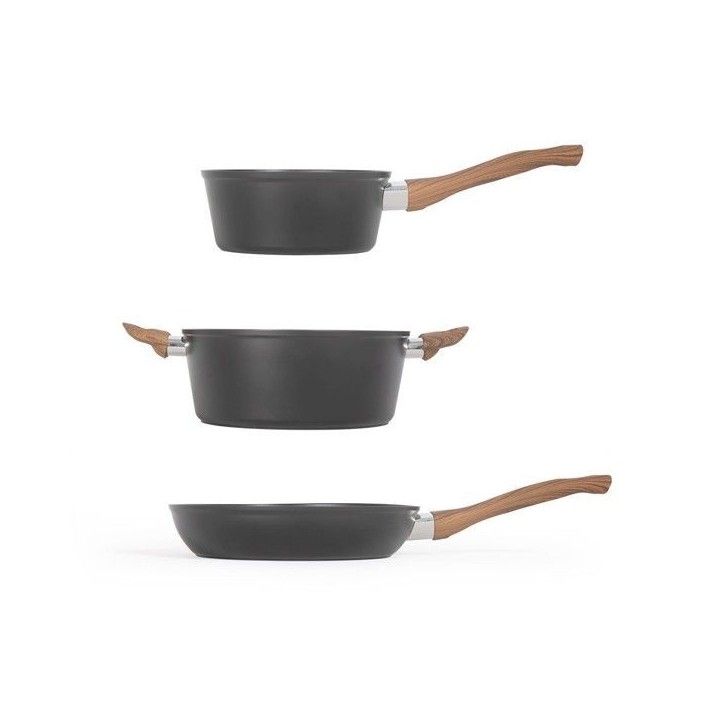 Batterie de cuisine - Induction - LIVOO - MEP147 - Aluminium antiadhésif - 5 pieces - 1 casserole Ø16 - 1 poele Ø24 - 1 faito Batterie de cuisine - Induction - LIVOO - MEP147 - Aluminium antiadhésif - 5 pieces - 1 casserole Ø16 - 1 poele Ø24 - 1 faito