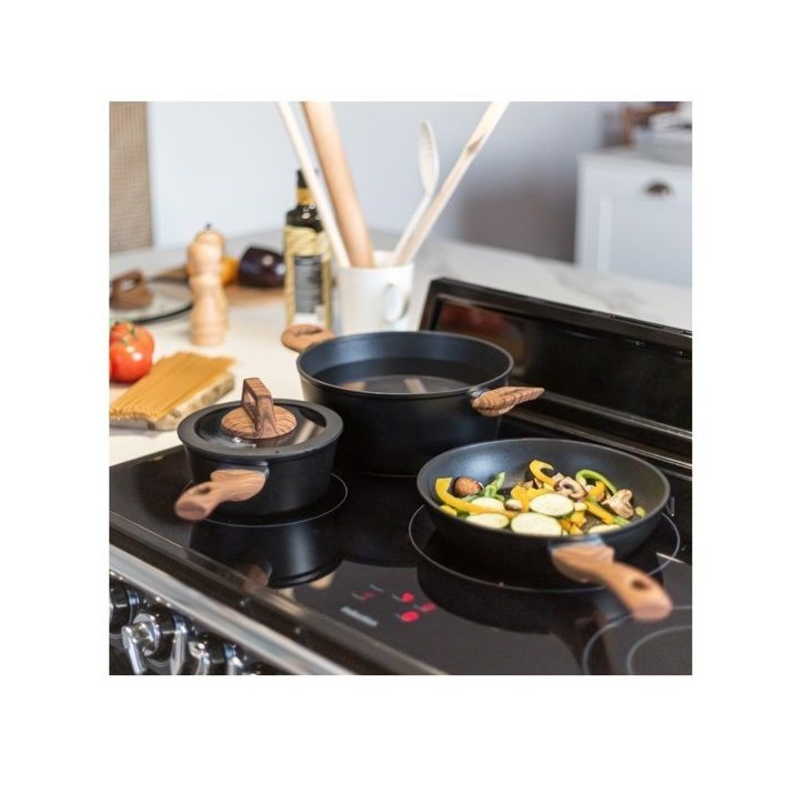 Batterie de cuisine - Induction - LIVOO - MEP147 - Aluminium antiadhésif - 5 pieces - 1 casserole Ø16 - 1 poele Ø24 - 1 faito Batterie de cuisine - Induction - LIVOO - MEP147 - Aluminium antiadhésif - 5 pieces - 1 casserole Ø16 - 1 poele Ø24 - 1 faito