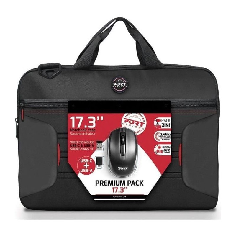 PREMIUM PACK : Sacoche pour PC Portable 17 + Souris sans fil + Dungle