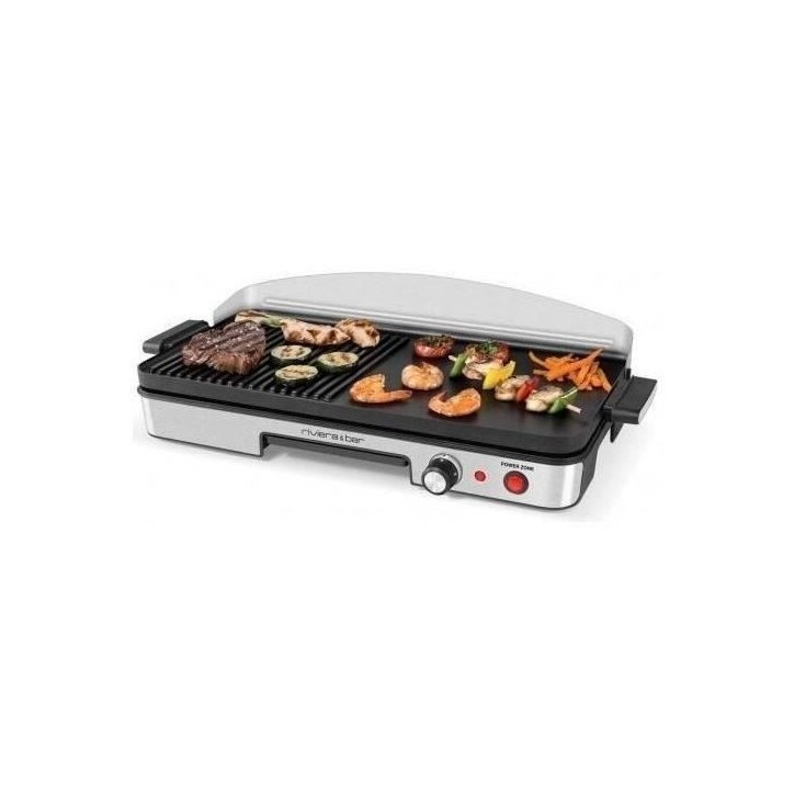 Plancha - RIVIERA & BAR - QPL365 - 1900 W Power zone - 4 a 6 personnes - 50,5 x 25,5 cm - Inox