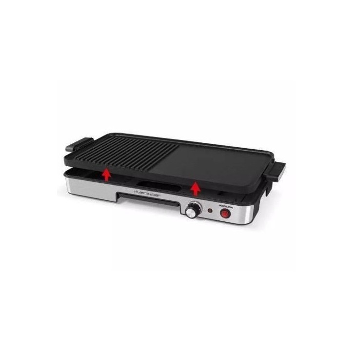 Plancha - RIVIERA & BAR - QPL365 - 1900 W Power zone - 4 a 6 personnes - 50,5 x 25,5 cm - Inox