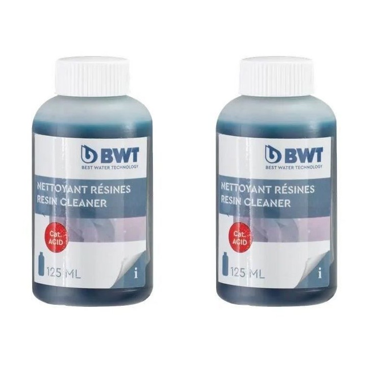 Nettoyants résine - BWT - Stericlean - Nettoie efficacement les résines échangeuses d'ions de l'adoucisseur - 2 x 125ml Nettoyants résine - BWT - Stericlean - Nettoie efficacement les résines échangeuses d'ions de l'adoucisseur - 2 x 125ml