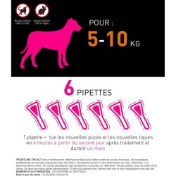 Frontline Tri-Act chien - Anti-puces anti-tiques pour chien S - 5-10kg