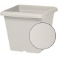Pot de fleurs carré - GARDEN ID - Teramo white stone - 40 x 35 cm - Résistant aux Rayures - Effet Pierre - Avec Trous