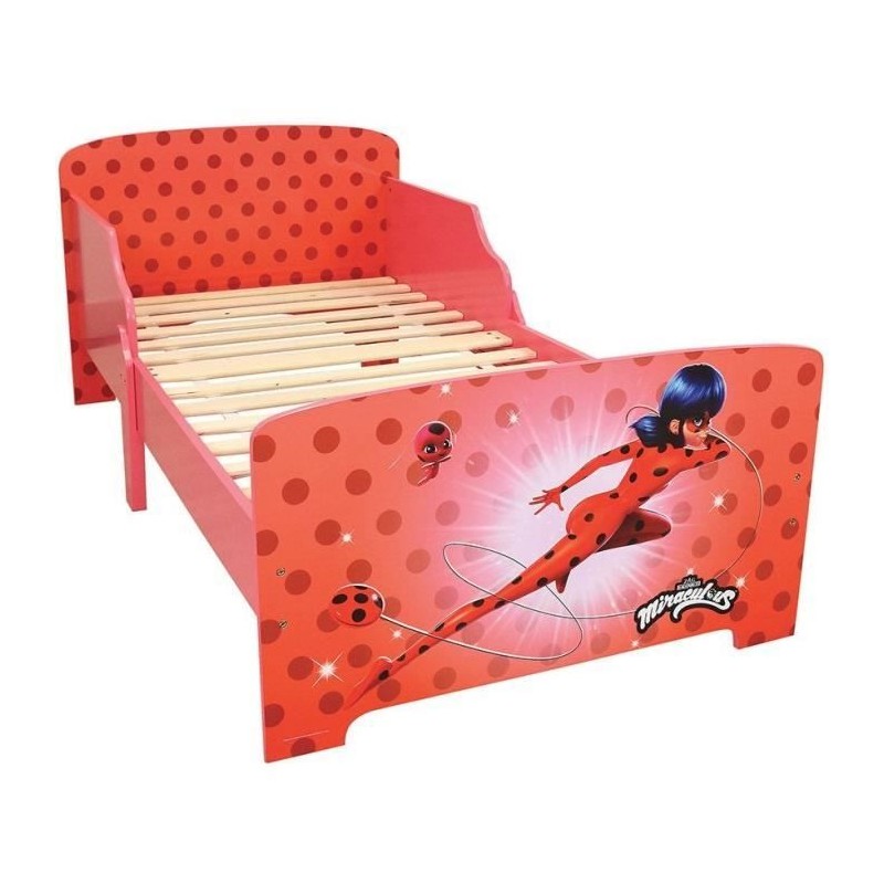 Fun house miraculous ladybug lit avec sommier a lattes 140x70 cm Fun house miraculous ladybug lit avec sommier a lattes 140x70 cm