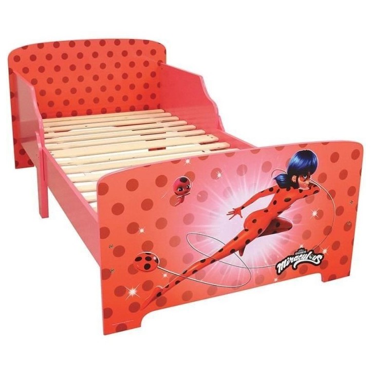 Fun house miraculous ladybug lit avec sommier a lattes 140x70 cm Fun house miraculous ladybug lit avec sommier a lattes 140x70 cm