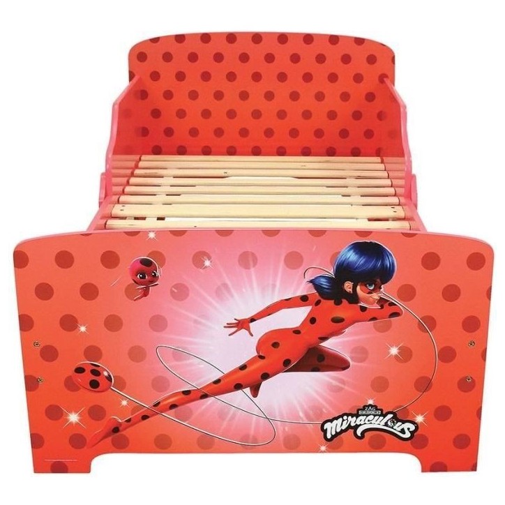 Fun house miraculous ladybug lit avec sommier a lattes 140x70 cm Fun house miraculous ladybug lit avec sommier a lattes 140x70 cm