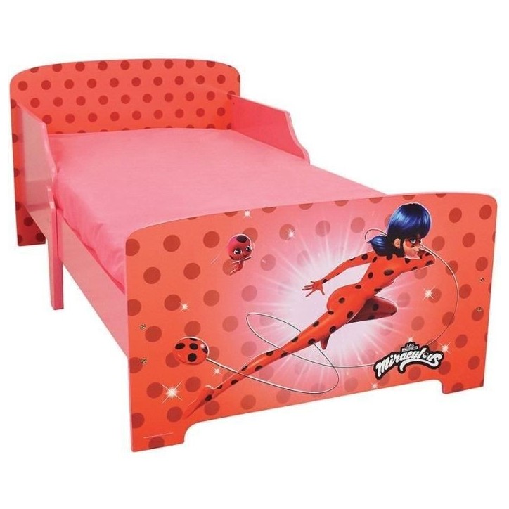 Fun house miraculous ladybug lit avec sommier a lattes 140x70 cm Fun house miraculous ladybug lit avec sommier a lattes 140x70 cm