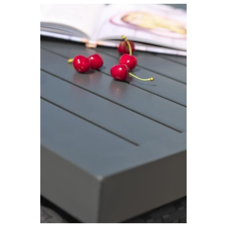 Ensemble repas de jardin encastrable - Noir - Résine tressée et plateau aluminium - 8 places - PVC-8-ALU-N - DCB GARDEN