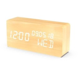 Réveil 4 en 1 - EVOOM - Modele WOOD - Horloge, Thermometre, Calendrie