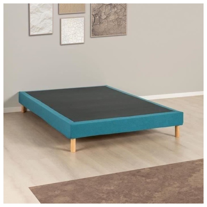 Sommier tapissier - 140x190 cm - Bleu turquoise - Kit - DEKO DREAM Eazyx Sommier tapissier - 140x190 cm - Bleu turquoise - Kit - DEKO DREAM Eazyx