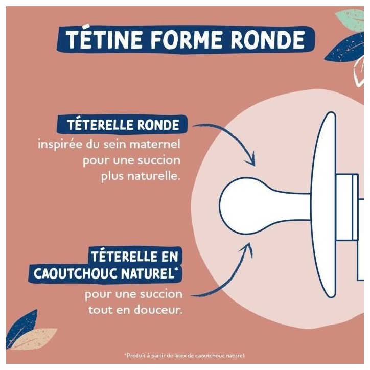 Duo sucettes caoutchouc - DODIE - GAIA - Ronde - 6/36 mois - Pleine nature Duo sucettes caoutchouc - DODIE - GAIA - Ronde - 6/36 mois - Pleine nature