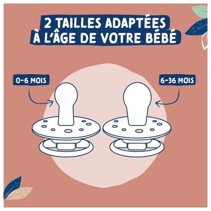 Duo sucettes caoutchouc - DODIE - GAIA - Ronde - 6/36 mois - Pleine nature Duo sucettes caoutchouc - DODIE - GAIA - Ronde - 6/36 mois - Pleine nature