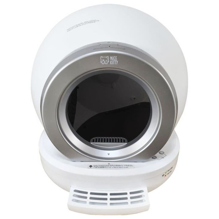 KITTY - Litiere autonettoyante pour chats 65 L démontable et lavable - Connectivité APP- 57 x 50 x 53 cm