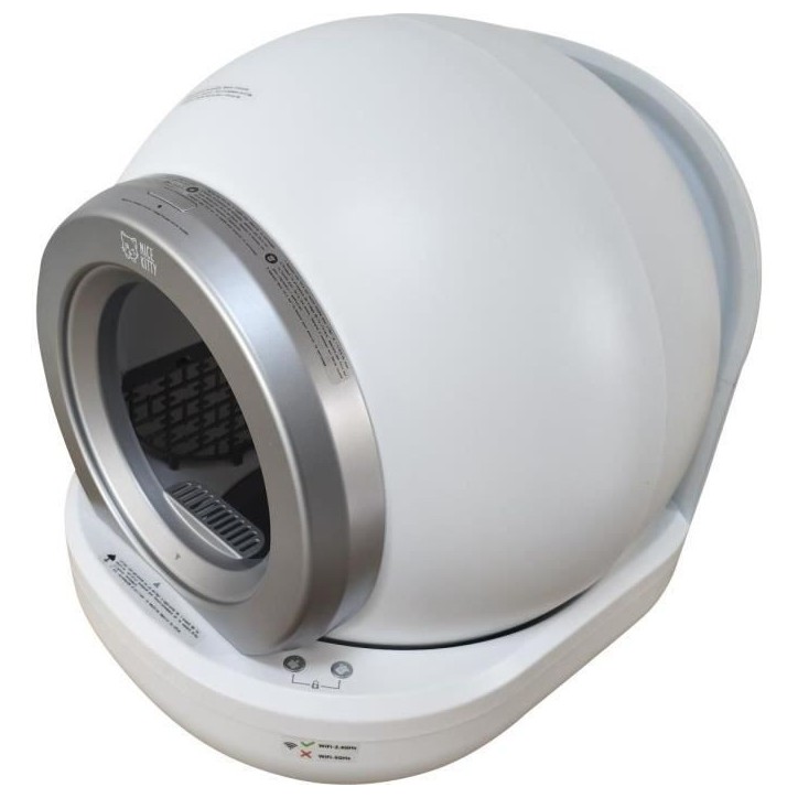 KITTY - Litiere autonettoyante pour chats 65 L démontable et lavable - Connectivité APP- 57 x 50 x 53 cm