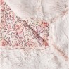 Couverture enfant en liberty et fausse fourrure - Rose - 75 x 100 cm