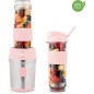 Mini blender - H.KoeNIG - SMOO12 - 300 W - 570 mL - Rose pastel - 2 gourdes incluses - Sans BPA Mini blender - H.KoeNIG - SMOO12 - 300 W - 570 mL - Rose pastel - 2 gourdes incluses - Sans BPA