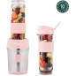 Mini blender - H.KoeNIG - SMOO12 - 300 W - 570 mL - Rose pastel - 2 gourdes incluses - Sans BPA Mini blender - H.KoeNIG - SMOO12 - 300 W - 570 mL - Rose pastel - 2 gourdes incluses - Sans BPA