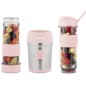 Mini blender - H.KoeNIG - SMOO12 - 300 W - 570 mL - Rose pastel - 2 gourdes incluses - Sans BPA Mini blender - H.KoeNIG - SMOO12 - 300 W - 570 mL - Rose pastel - 2 gourdes incluses - Sans BPA