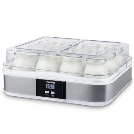 Yaourtiere HKoeNIG - ELY120 - Capacité 12 pots de 160ml - Programmable jusqu'a 15h - 15W