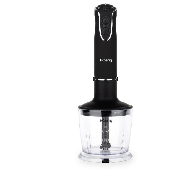 Mixeur plongeant Noir, 850W, Turbo 5 vitesses, H.Koenig