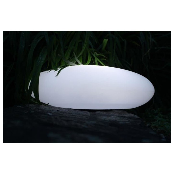 Galet solaire lumineux - Luna - Blanc - 64x39x21 cm - LED intégrée - Décoration jardin Galet solaire lumineux - Luna - Blanc - 64x39x21 cm - LED intégrée - Décoration jardin