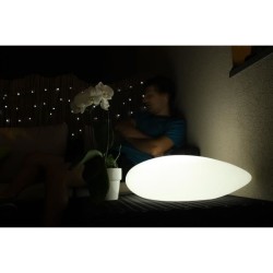 Galet solaire lumineux - Luna - Blanc - 64x39x21 cm - LED intégrée -