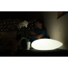 Galet solaire lumineux - Luna - Blanc - 64x39x21 cm - LED intégrée -