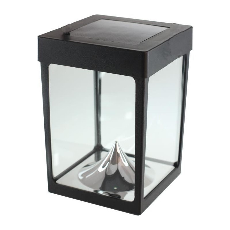 Mini photophore solaire - Parois en verre - Noir - Lampe de table - É