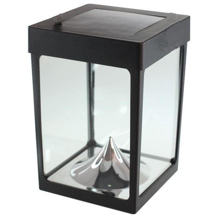 Mini photophore solaire - Parois en verre - Noir - Lampe de table - Énergie solaire - 1 ampoule Mini photophore solaire - Parois en verre - Noir - Lampe de table - Énergie solaire - 1 ampoule