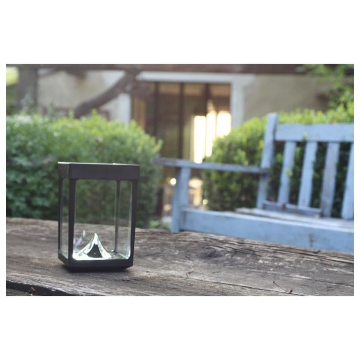 Mini photophore solaire - Parois en verre - Noir - Lampe de table - Énergie solaire - 1 ampoule Mini photophore solaire - Parois en verre - Noir - Lampe de table - Énergie solaire - 1 ampoule