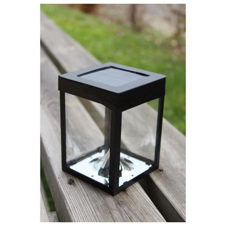 Mini photophore solaire - Parois en verre - Noir - Lampe de table - Énergie solaire - 1 ampoule Mini photophore solaire - Parois en verre - Noir - Lampe de table - Énergie solaire - 1 ampoule