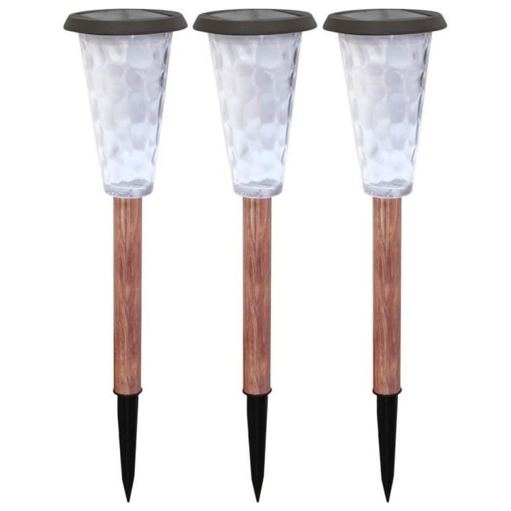 Lot de 3 balises solaires - Canopo - 20 lumens - Beige Lot de 3 balises solaires - Canopo - 20 lumens - Beige
