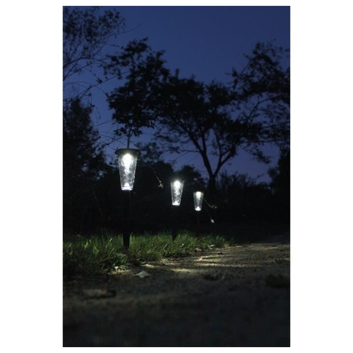 Lot de 3 balises solaires - Canopo - 20 lumens - Beige Lot de 3 balises solaires - Canopo - 20 lumens - Beige