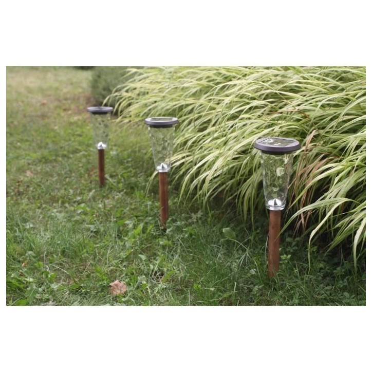 Lot de 3 balises solaires - Canopo - 20 lumens - Beige Lot de 3 balises solaires - Canopo - 20 lumens - Beige