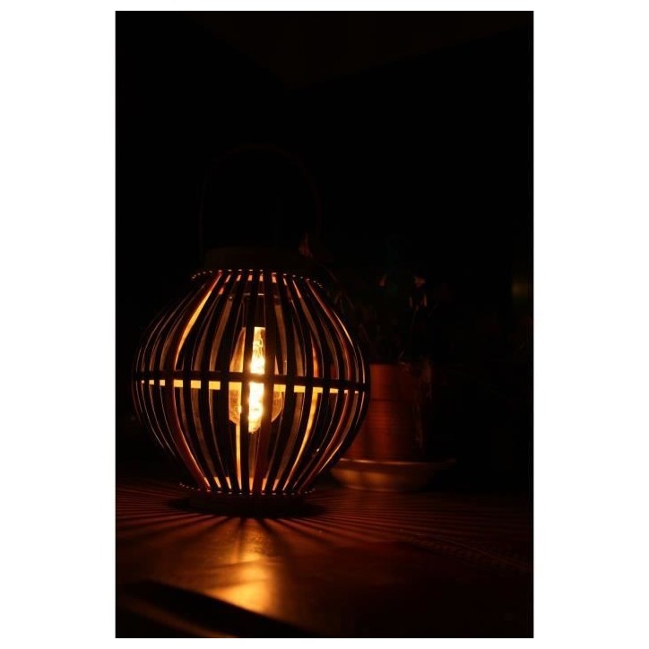 Lampe solaire en bambou - Olivie - Noir Lampe solaire en bambou - Olivie - Noir