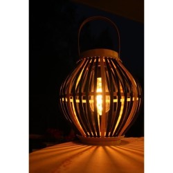 Lampe solaire en bambou - Olivie - Noir
