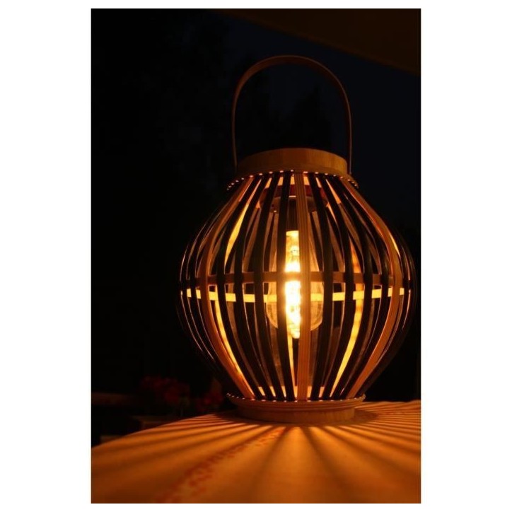 Lampe solaire en bambou - Olivie - Noir Lampe solaire en bambou - Olivie - Noir