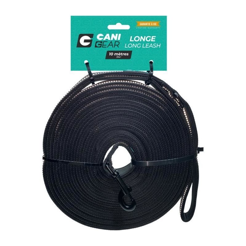 Longe pour chien - CANI GEAR - 10 m - Néoprene souple avec poignée - Longe pour chien - CANI GEAR - 10 m - Néoprene souple avec poignée -