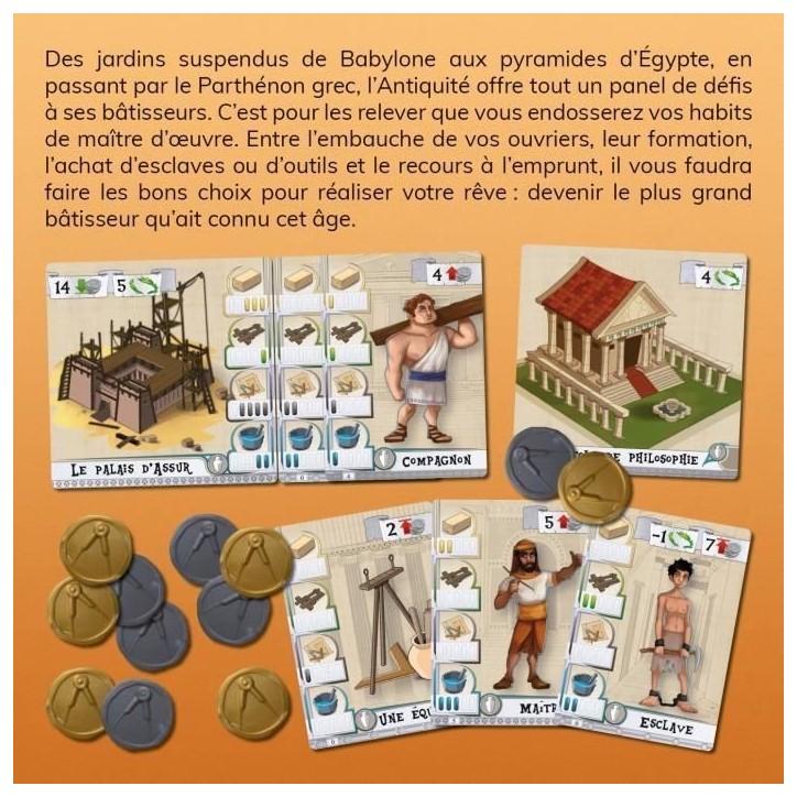 Jeu d'ambiance - Asmodee - Les Bâtisseurs : Antiquité - Devenez le premier bâtisseur du royaume Jeu d'ambiance - Asmodee - Les Bâtisseurs : Antiquité - Devenez le premier bâtisseur du royaume