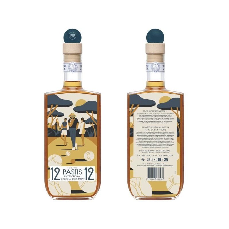Pastis 12/12 - Edition de Saint Tropez - Pastis artisanal - 45,0% Vol. Pastis 12/12 - Edition de Saint Tropez - Pastis artisanal - 45,0% Vol.