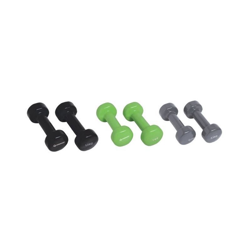 Set d'halteres - SCHILDKROT - 2 x 0,5kg anthracite - 2 x 1,0kg vert c Set d'halteres - SCHILDKROT - 2 x 0,5kg anthracite - 2 x 1,0kg vert c