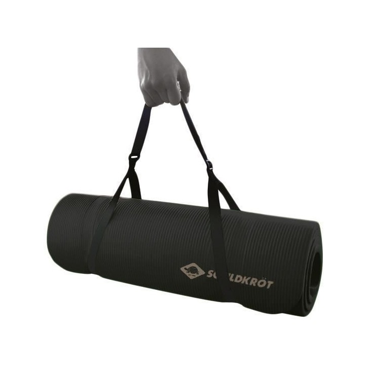 Schildkröt Fitness tapis de fitness 15 mm 183 x 61 cm caoutchouc noir