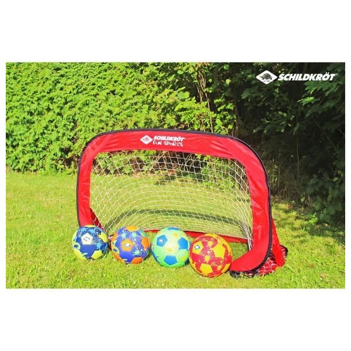 Cages - SCHILDKROT - Pop-Up - 120 x 80 x 80 cm - Activités plein air - 2 buts pliables + 4 crochets acier