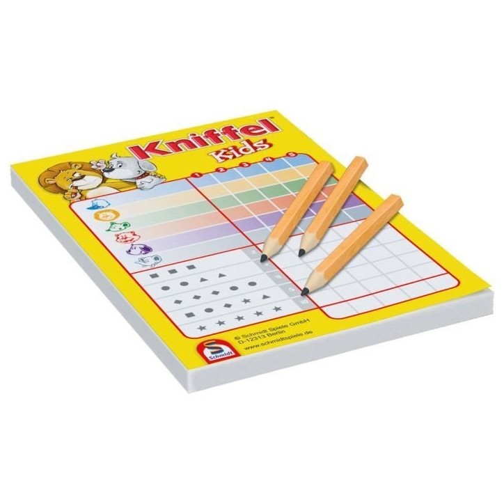 Jeu de société Kniffel Kids - SCHMIDT SPIELE - Dés amusants - 15 min - Intérieur - Mixte