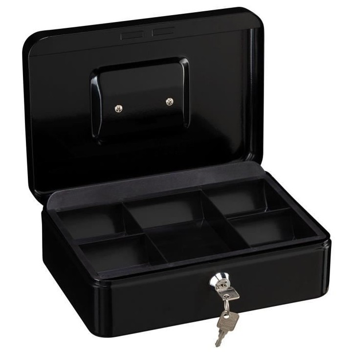 Caissette a monnaie - BURG WACHTER - Money 5025 Black - Acier noir - Ouverture a clé - Élégante