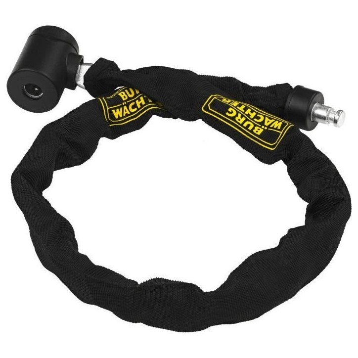 Antivol vélo chaîne - BURG WACHTER - 580 90 BLACK - Acier 6 mm - Textile haute résistance - 2 clés Antivol vélo chaîne - BURG WACHTER - 580 90 BLACK - Acier 6 mm - Textile haute résistance - 2 clés